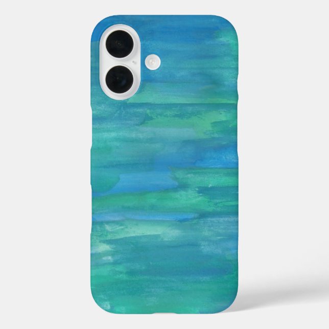 Mutter Erde Abstrakt in Blau iPhone 16 Hülle (Rückseite)