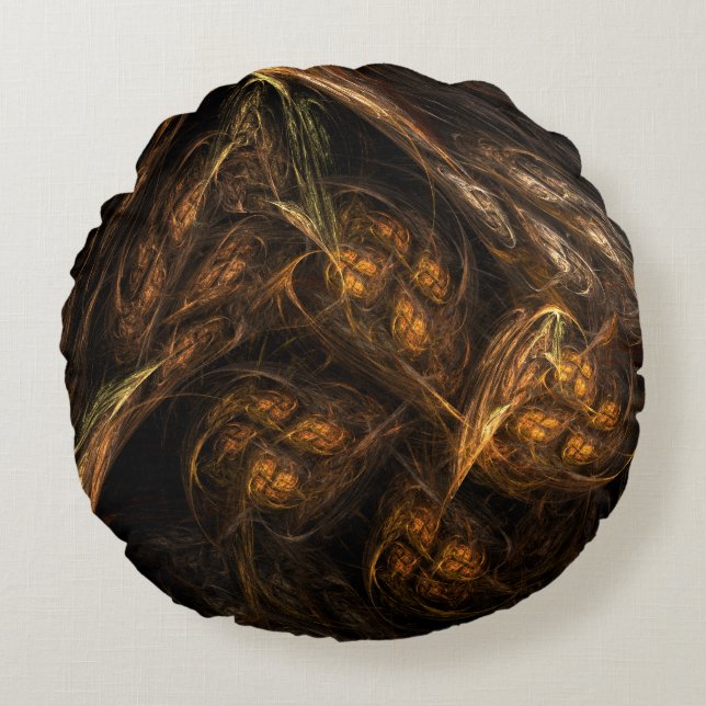 Mutter Erde Abstrakte Kunst Rundkissen Rundes Kissen (Vorderseite)