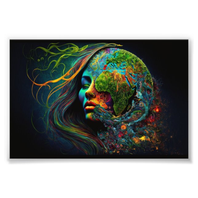 Mutter Erde, Fantasie Kunst, Wissenschaft, Kunst,  Fotodruck (Vorne)