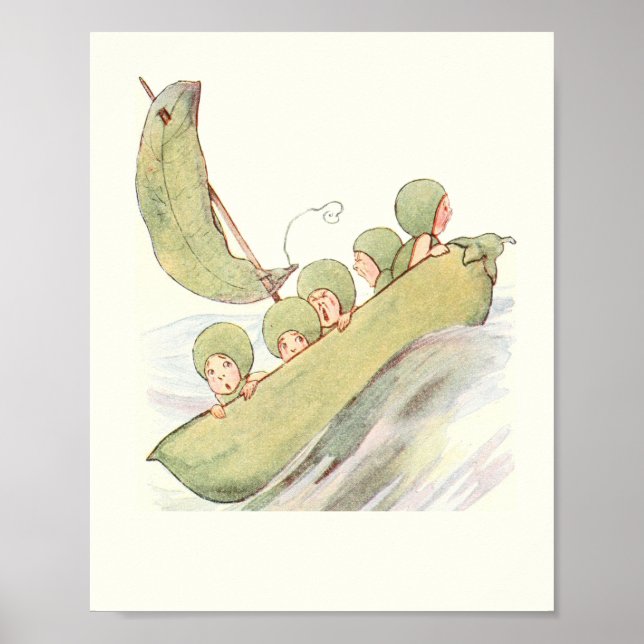 Mutter Erde Kinder - Erbsen in einem Pod Poster (Vorne)