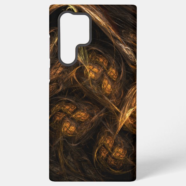 Mutter Erde Moderne Abstrakte Kunst Golden Fraktal Samsung Galaxy Hülle (Rückseite)