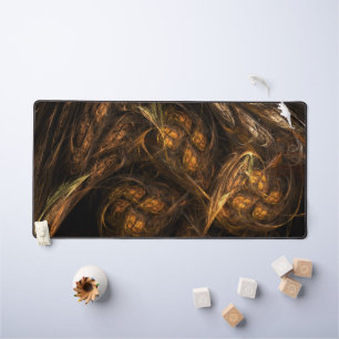 Mutter Erde Moderne Abstrakte Kunst Golden Fraktal Schreibtischunterlage