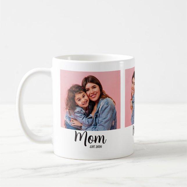 Mutter Erstellte Skript Schwarz 3 Foto Kaffeetasse (Links)