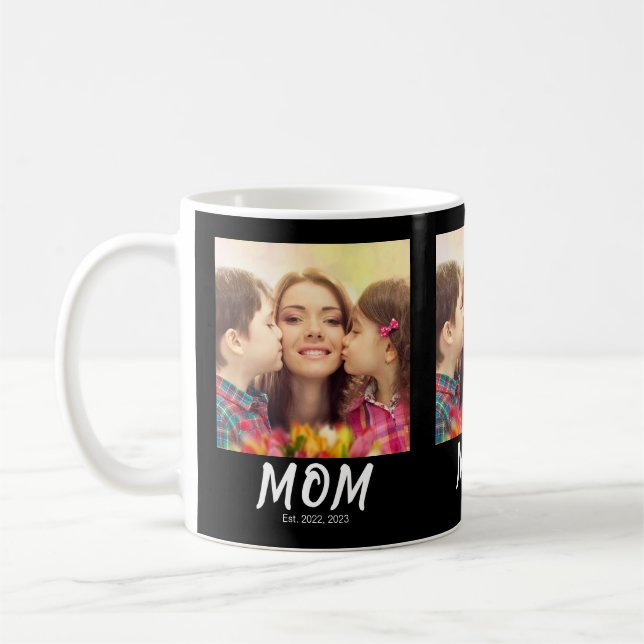 Mutter Erstelltes Skript Schwarzes Foto Kaffeetasse (Links)