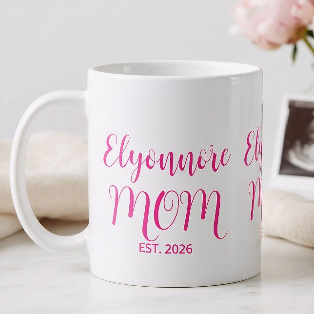 Mutter etablierte rosa Schriftname Kaffeetasse (Von Creator hochgeladen)