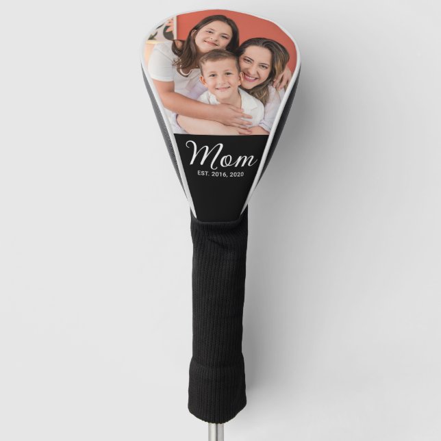 Mutter etablierte Skript Schwarz Foto Golf Headcover (Vorderseite)