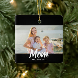 Mutter Etabliertes Skript Foto Benutzerdefiniertes Keramikornament