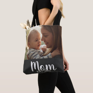 Mutter Etabliertes Skript Schwarzes Foto Tasche