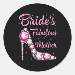 Mütter Fabulous Bride Happy Wedy Verheiratet Day V Runder Aufkleber