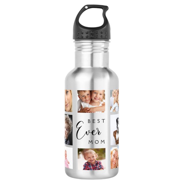 Mutter Foto sammelt Kinder Edelstahlflasche (Vorderseite)