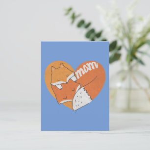 Mutter Fox und Baby Fox Liebe Postkarte
