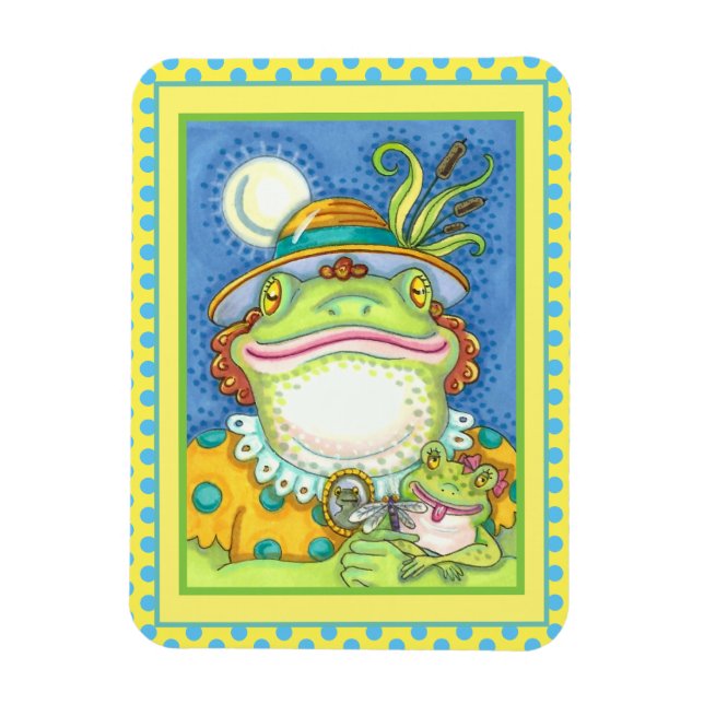 MUTTER FROG & BABY FROGETT, FAMILIE LIEBE Funny Magnet (Vertikal)