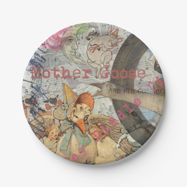Mutter-Gans-Reim-Fairy-Tale Pappteller (Vorderseite)