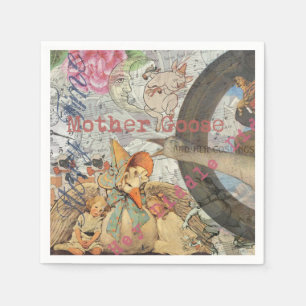 Mutter-Gans-Reim-Fairy-Tale Serviette