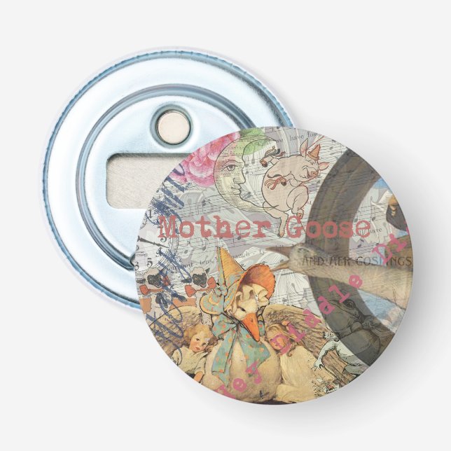 Mutter Gänse Kinderzimmer Rhyme Fairy Tale Flaschenöffner (Vorderseite)