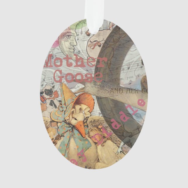 Mutter Gänse Kinderzimmer Rhyme Fairy Tale Ornament (Rückseite)