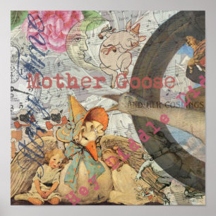 Mutter Gänse Kinderzimmer Rhyme Fairy Tale Poster