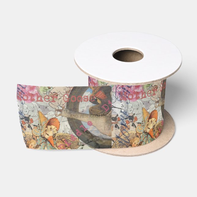 Mutter Gänse Kinderzimmer Rhyme Fairy Tale Satinband (Spule)