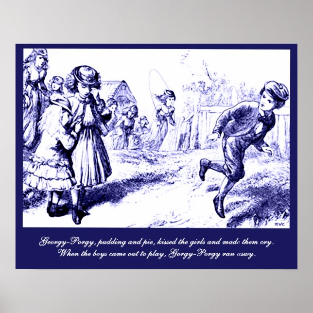 Mutter Gänse Kinderzimmer Rhyme Georgy-Porgy Poster (Vorne)