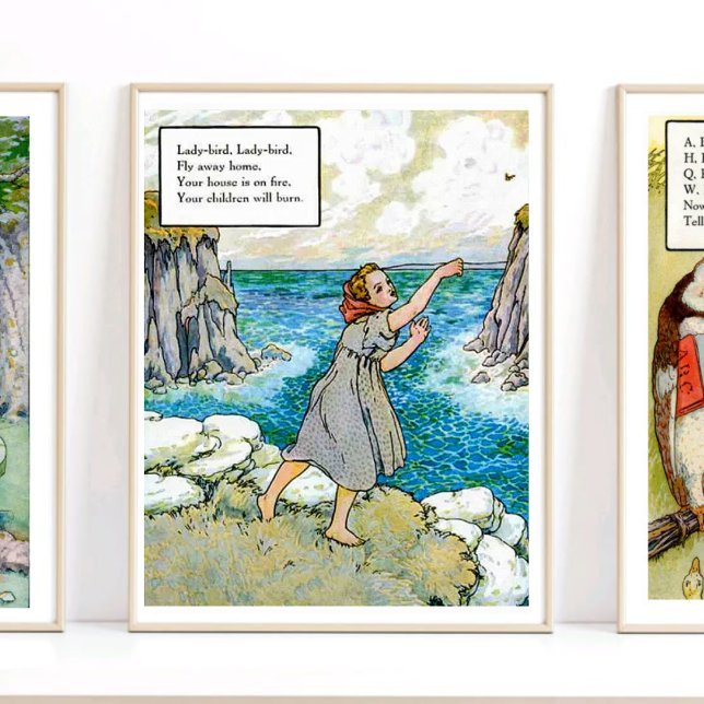 Mutter Gänse Kinderzimmer Rhyme Lady Bird Fly Kind Poster (Von Creator hochgeladen)