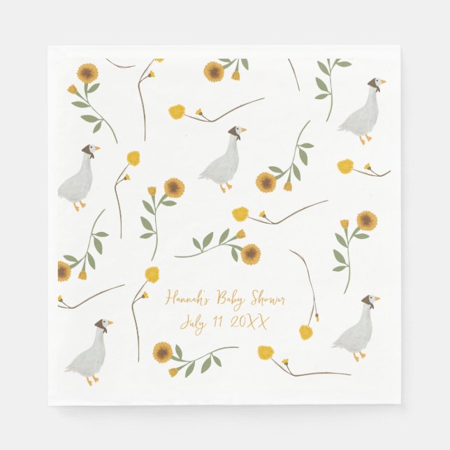 Mutter Gänse Kinderzimmer Rhyme Sonnenblume Serviette (Vorderseite)