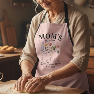 Mutter Garten Aquarell Blumen Rosa Typografie Schürze