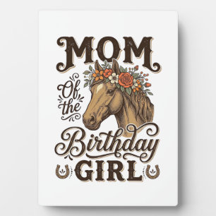 Mutter Geburtstag Mädchen Florales Pferd Western V Fotoplatte