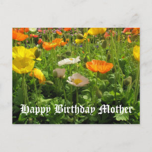 Mutter Geburtstag Mohnblumen Postkarte