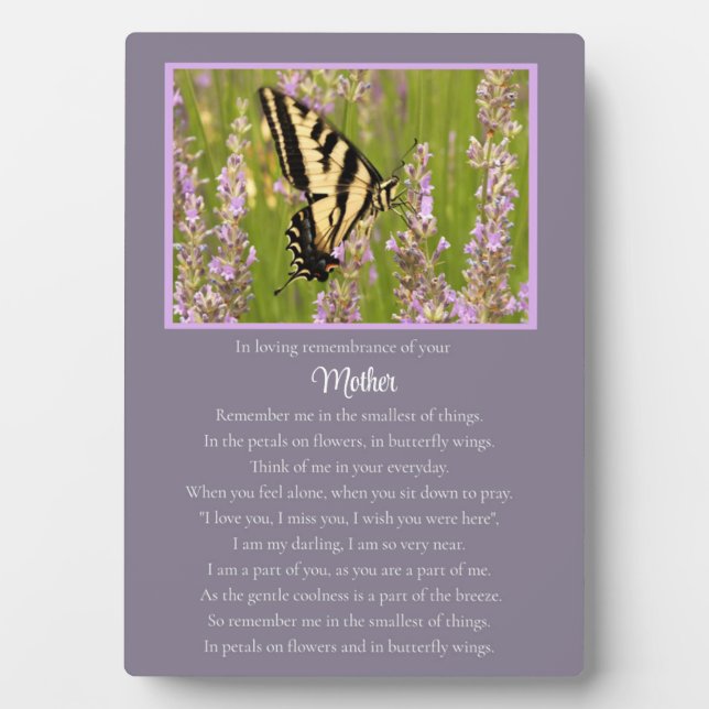 Mutter Gedenkstätte mit Schmetterling und spiritue Fotoplatte (Vorderseite)