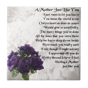 Mutter-Gedicht - lila Rosen Fliese
