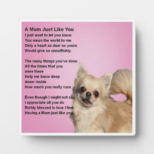 Mutter-Gedicht-Plakette - Chihuahua-Design Fotoplatte