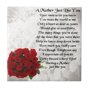 Mutter-Gedicht - Rosen-Entwurf Fliese
