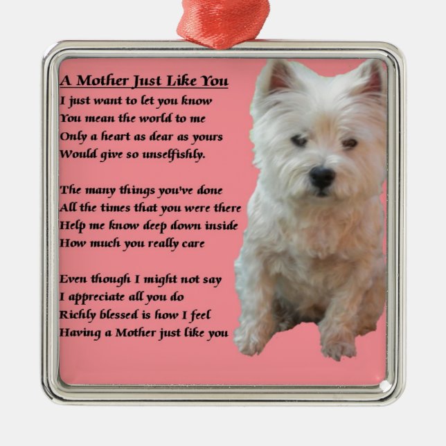 Mutter-Gedicht - Westie Ornament Aus Metall (Vorne)