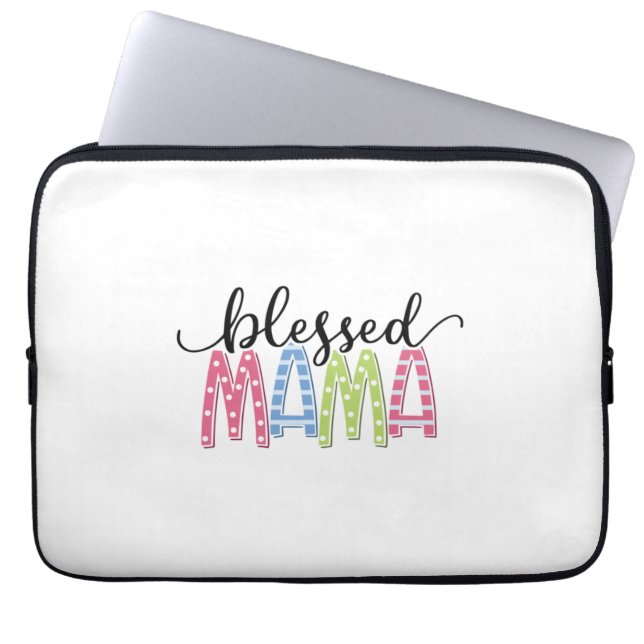 Mutter Geschenk gesegnet Mama Laptopschutzhülle (Vorderseite)