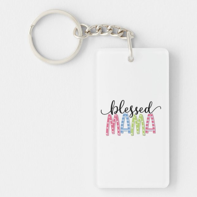 Mutter Geschenk gesegnet Mama Schlüsselanhänger (Vorderseite)