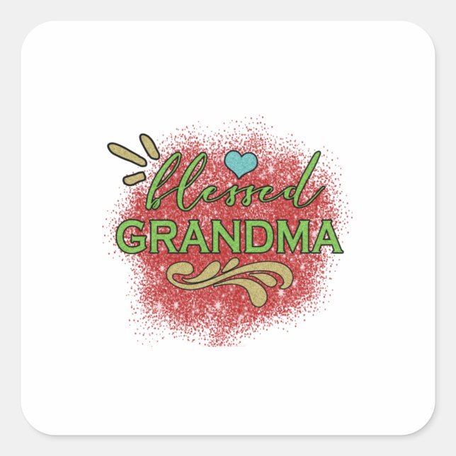 Mutter Geschenk gesegnet Oma Quadratischer Aufkleber (Vorderseite)
