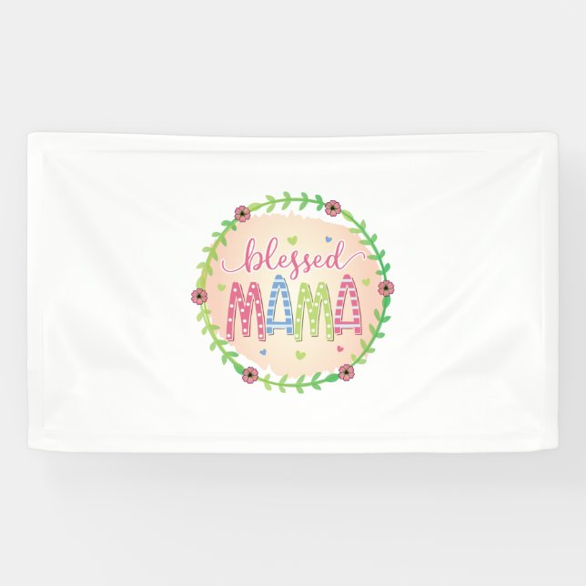 Mutter Geschenk gesegnete Mutter Banner (Horizontal)