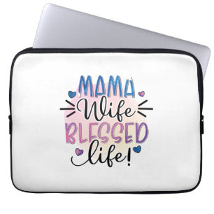 Mutter Geschenk Mama Ehefrau gesegnet Leben Laptopschutzhülle