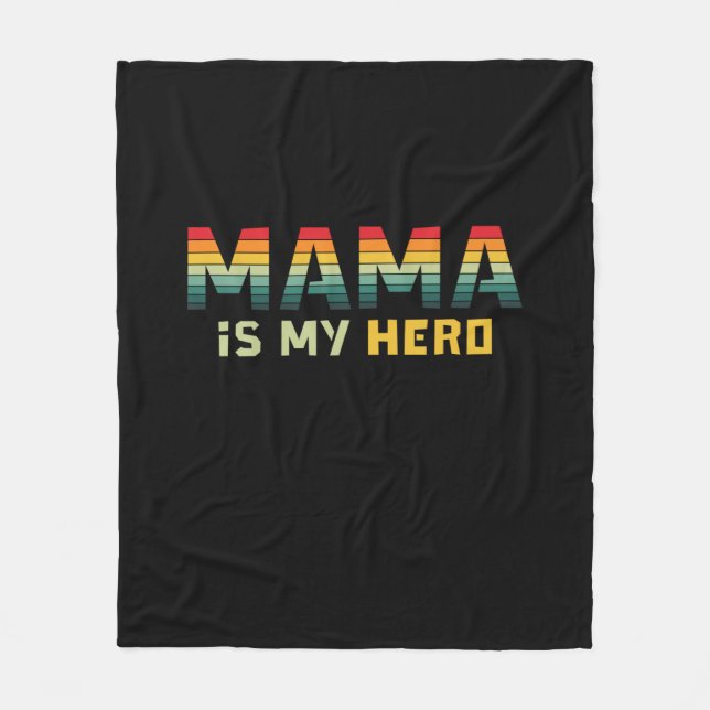 Mutter Geschenk Mama ist mein Held Fleecedecke (Vorderseite)