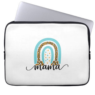 Mutter Geschenk Rainbow Leopard Mama Laptopschutzhülle