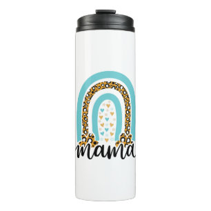 Mutter Geschenk Rainbow Leopard Mama Thermosbecher