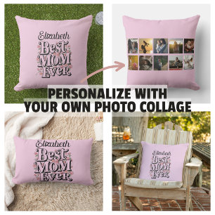 Mutter Geschenke Foto Collage Floral Beste Mama je Lendenkissen