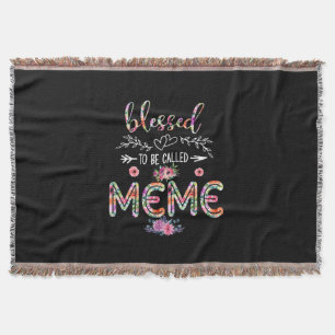 Mutter gesegnet, als Mama und Meme-Blume bezeichne Decke