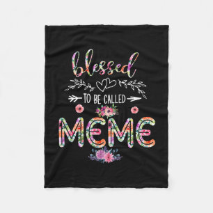Mutter gesegnet, als Mama und Meme-Blume bezeichne Fleecedecke
