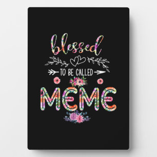 Mutter gesegnet, als Mama und Meme-Blume bezeichne Fotoplatte