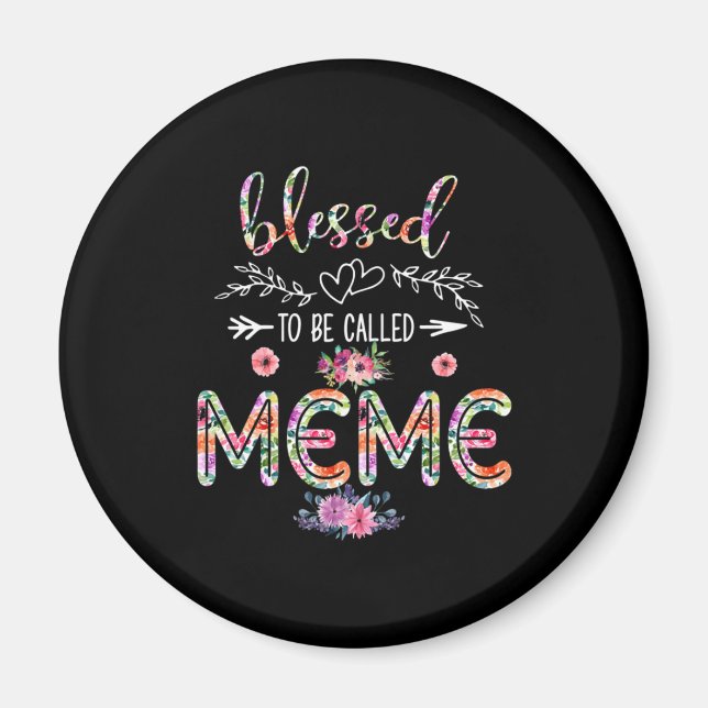 Mutter gesegnet, als Mama und Meme-Blume bezeichne Magnet (Vorne)