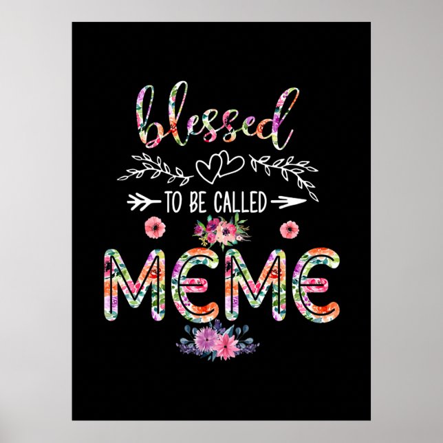Mutter gesegnet, als Mama und Meme-Blume bezeichne Poster (Vorne)