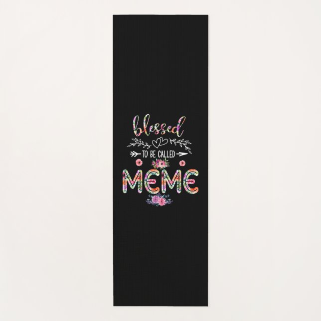 Mutter gesegnet, als Mama und Meme-Blume bezeichne Yogamatte (Vorderseite)