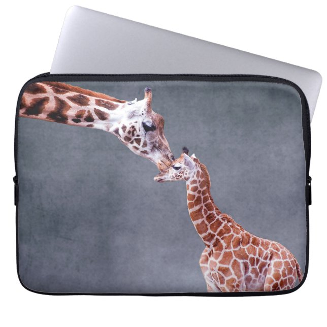 Mutter Getty Bild-| u. Baby-Giraffe Laptopschutzhülle (Vorderseite)