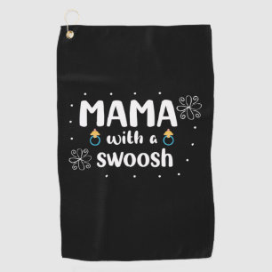 Mutter gibt Mama mit Swoosh ein Geschenk Golfhandtuch